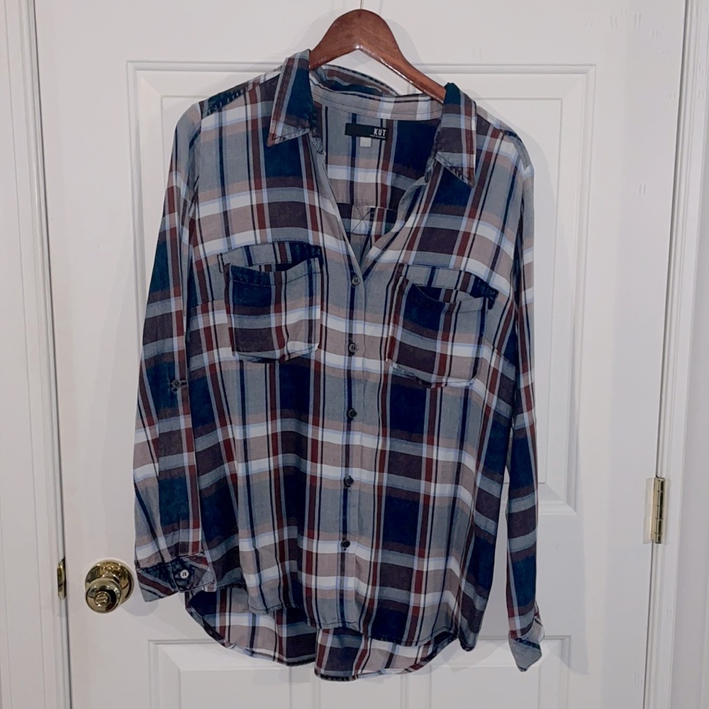 Soft cotton flannel-styled blouse